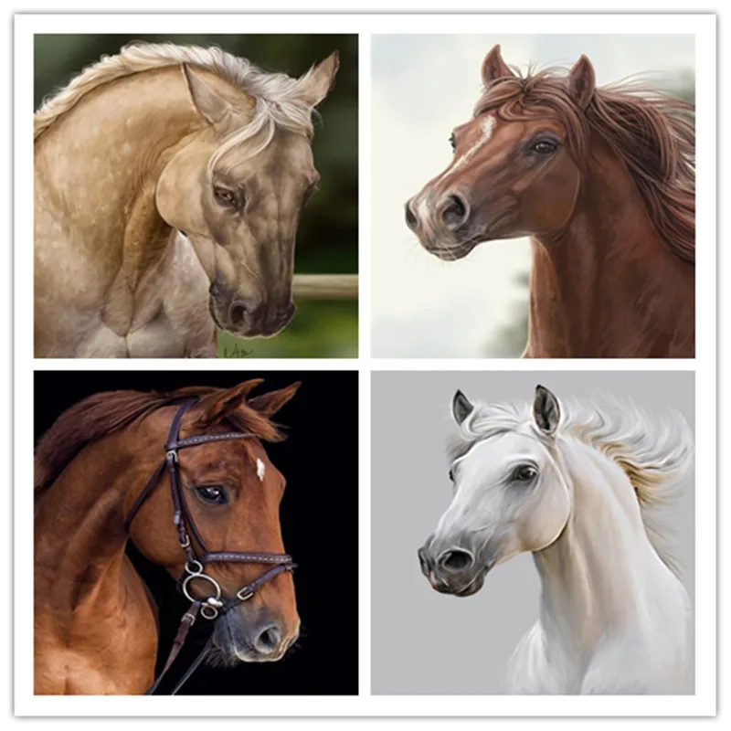 DIY Вышивка бисером животное лошадь алмазная картина вышивка крестиком украшение