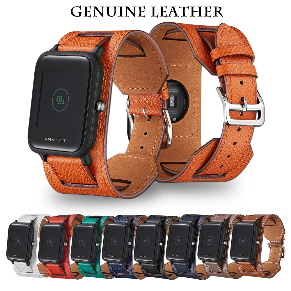 Ремешок для часов Amazfit Bip Lite/GTS/GTR из натуральной кожи 42 мм сменный аксессуар умных