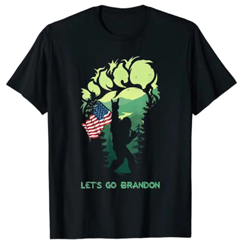 

Let's Go Brandon Bigfoot American Flag T-Shirt