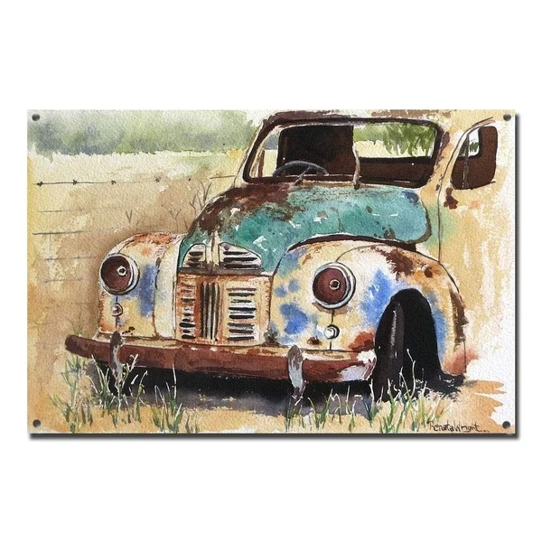 

Waste Old Car Tin Sign art wall decoration,vintage aluminum retro metal sign,