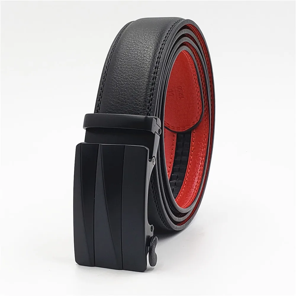 New Fashion Black Buckle Belt Men's Automatic Buckle Belt Genuine Leather Luxury Waist Strap for Men Designer Cowhide Belts