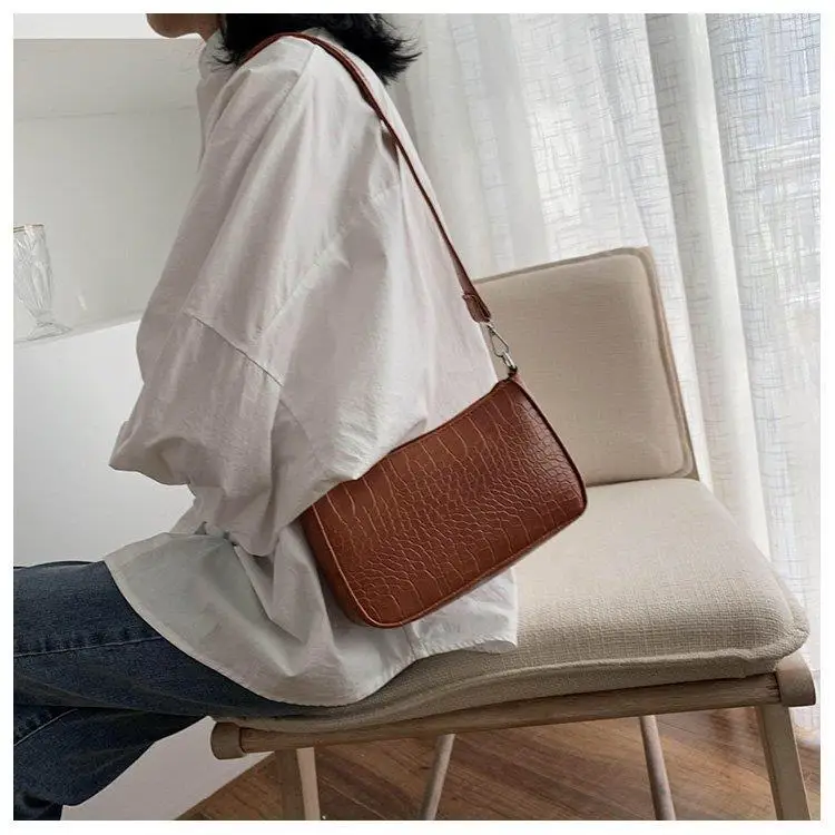 

Messenger Handbags Retro Alligator Pattern Women Shoulder Bags Flap New PU Leather Casual Solid Crossbody Bags for Women Bolsas