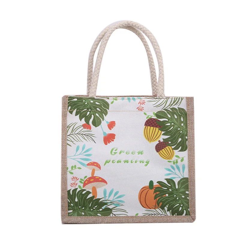 New cartoon anime printed Canvas handbag for women ethnic style totes bag female fashion casual bag ladies Cosmetics organizer