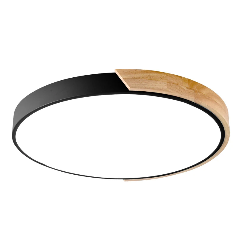 

MDWELL Ultra-thin Round 5cm Surface Mount Modern Led Ceiling Lights For Bedroom Living Room Study Room Wooden Ceiling Lamp