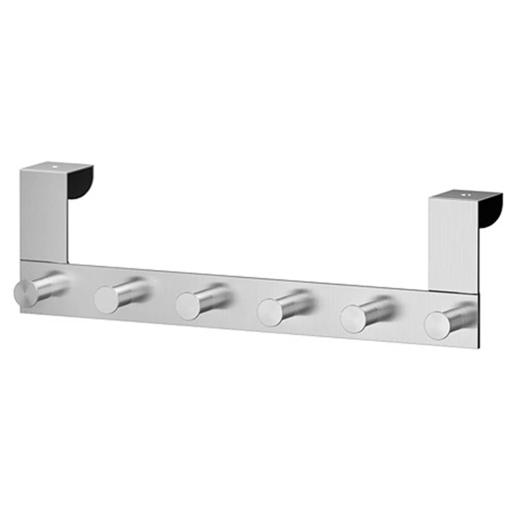 

Hook Clothes Hat Home Office Storage Bathroom Door Back Hanger Bar Multipurpose Stainless Steel Removable Organizer Rack Sturdy
