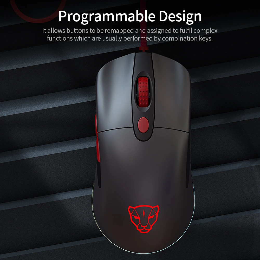 Motospeed V400 Проводная игровая мышь RGB с подсветкой для электронных видов спорта 6