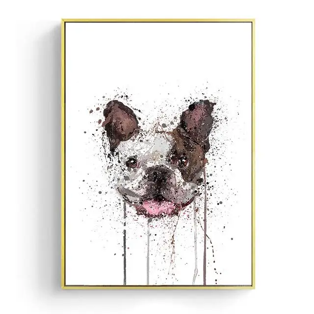 Скандинавский стиль собака акварелью Холст Искусство Печать постер Забавный