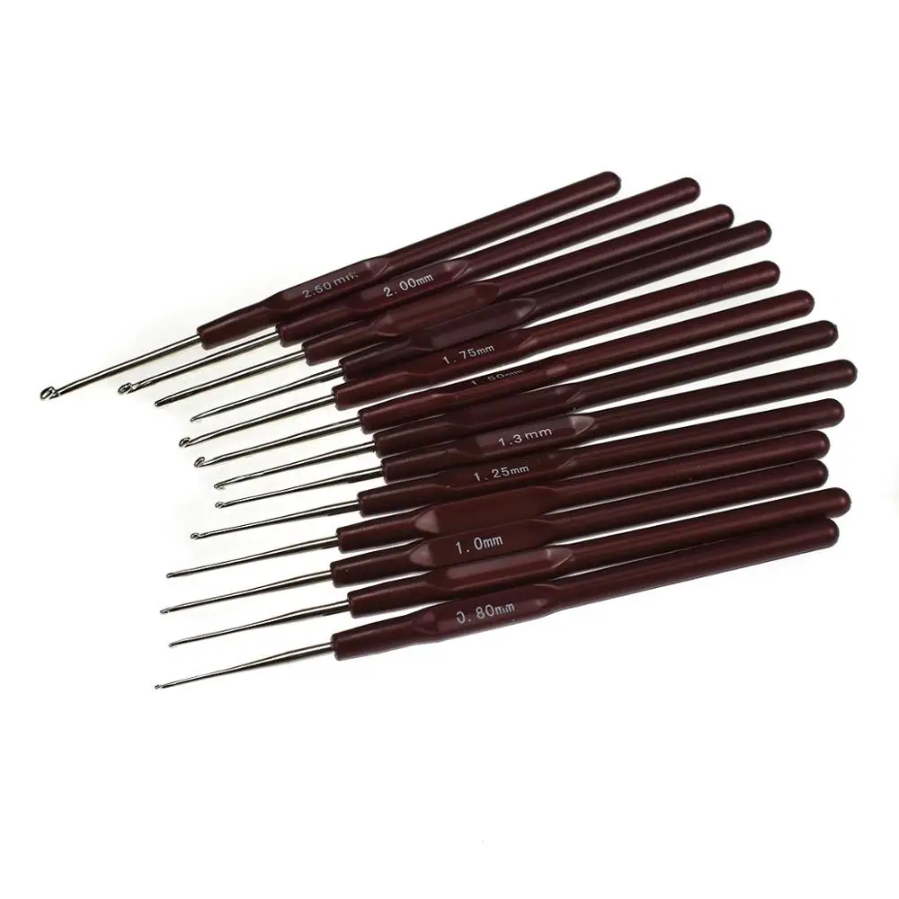 

16Pcs Plastic Handvat Haaknaalden Handvat Breinaalden Set Crochetings En Breisels 0.5Mm-2.5Mm 16 Size