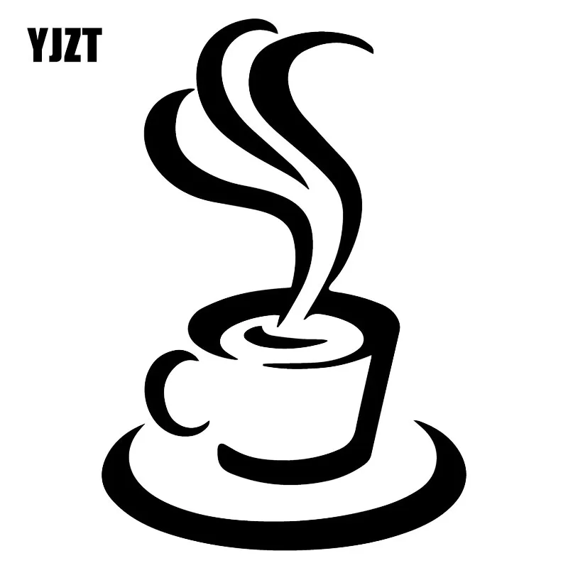 YJZT 11X16 см Кофе модные виниловая переводная Наклейка на окно наклейки аксессуары