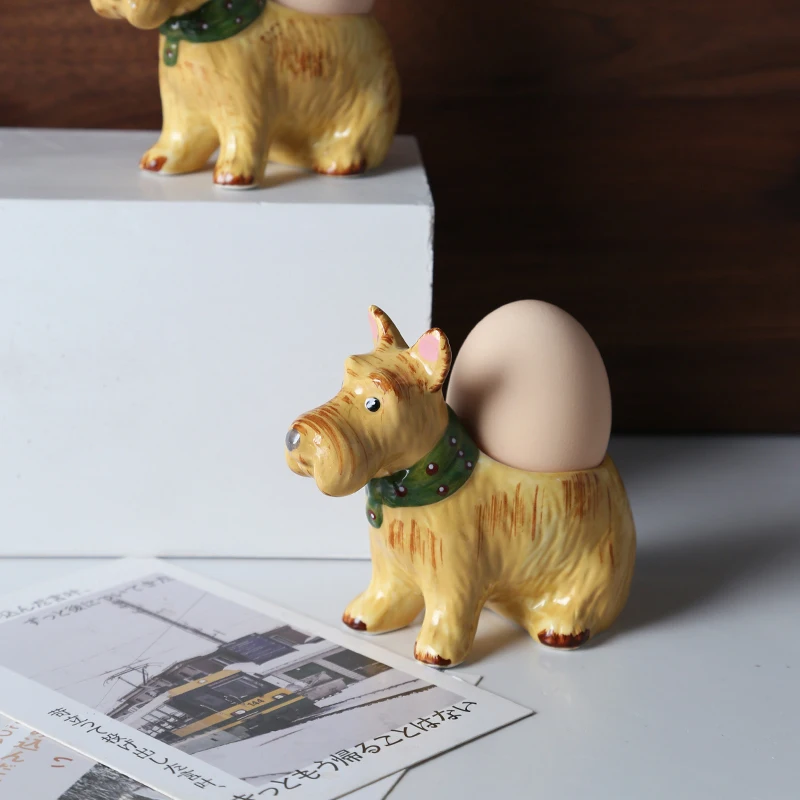 ceramic egg holder creativity soft boiled egg cups holder stander dog shaped egg stand storage dishwasher safe kitchen gadgets free global shipping