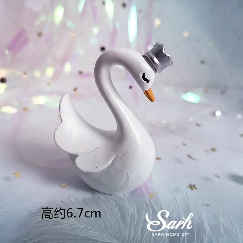 Crown swan A Love you, три тысячи бантов, помпоны для торта, для свадебной вечеринки, для невесты, лебедя, с днем рождения, Декор, принадлежности для выпечки, милые подарки - Цвет: Crown swan A