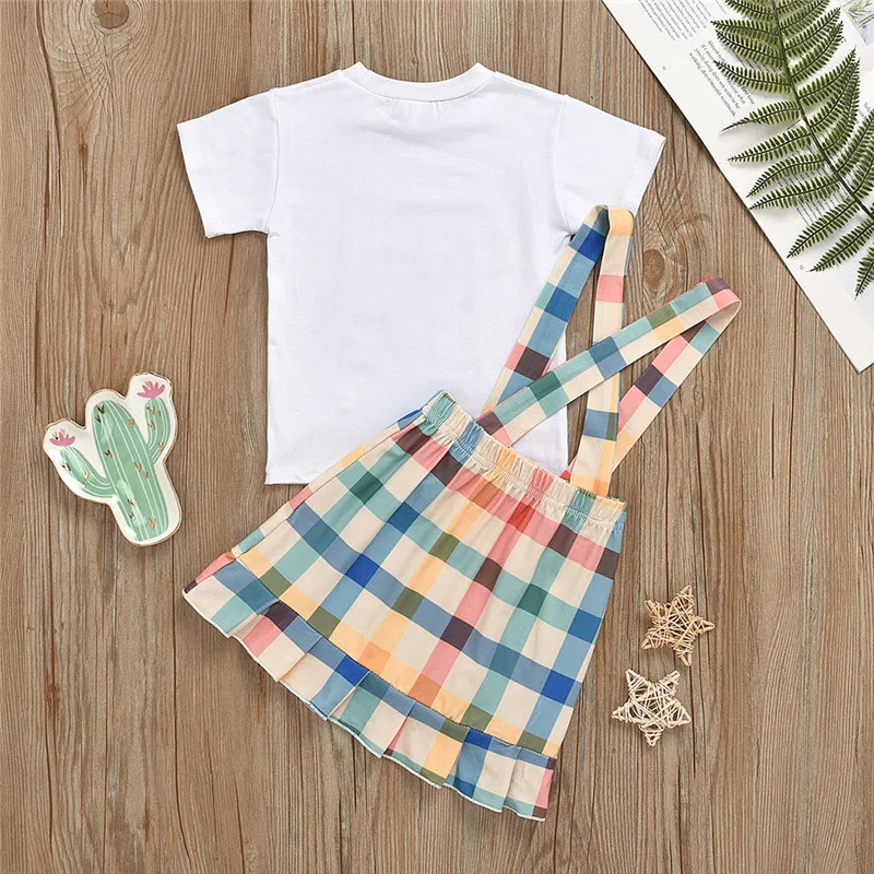 Одежда для маленьких девочек комбинезон с длинными рукавами + юбка на подтяжках