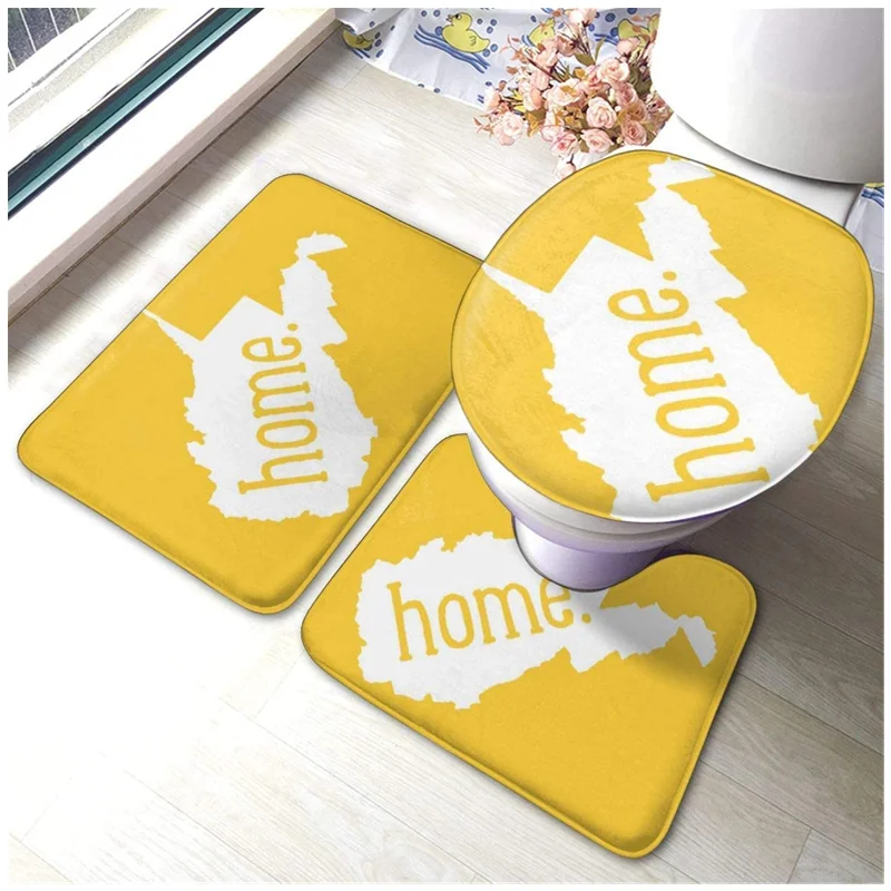 

Carpet mat 3 pieces non-slip bathroom rug coarse pile shower mat washing machine can be washed for living room office home