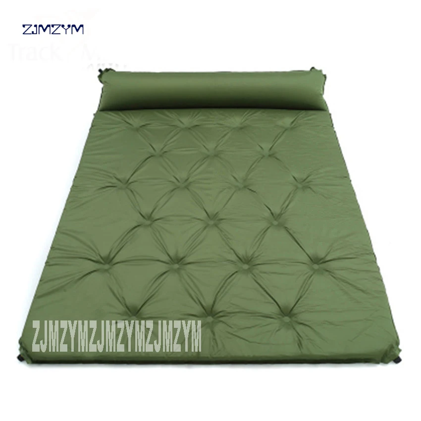2 person automatic inflatable mattress self inflating hiking travel fishing beach cushion BBQ mat outdoor camping pad ArmyGreen