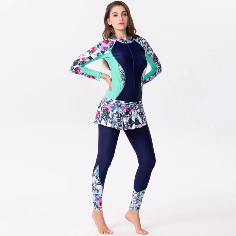 Rashguards спортивный плюс размер купальники женское пляжное платье цельный длинный