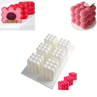 6 cavity 3d cube candle mold silicone molds for diy handmade craft soy wax scented candles making aromatherapy plaster mould