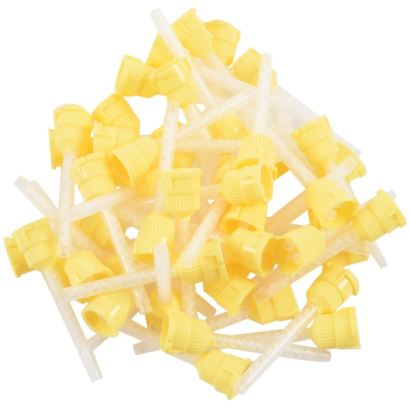 50x Dental Impression Tip Temporary 1: 1 Silicone Rubber 50X Yellow Tips | Дом и сад