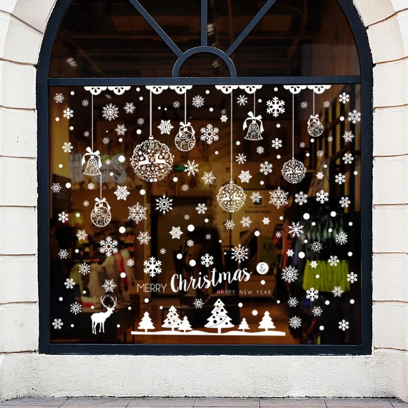 

Новинка 2021, рождественские стеклянные наклейки, изысканные съемные статические наклейки, рождественские комбинированные наклейки на окна,...