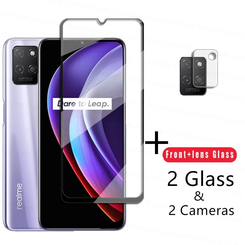 Protector de pantalla de cristal para Realme V11s, pel&iacute;cula de lente de c&aacute;mara, para Realme V11s, V11, V13, V15-0