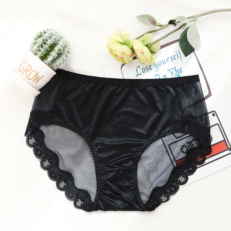 Трусики женские большого размера пикантные тонкие кружевные прозрачные трусики
