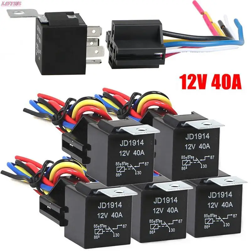 

Водонепроницаемый автомобильное реле 12v 5pin 40a автомобильное реле с черный, красный Медь терминал авто реле разъем 1 шт.