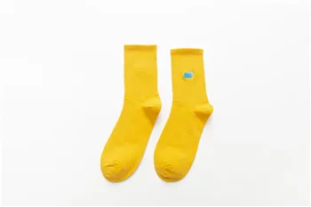 Yellow Унисекс, Радужный цвет, мужские носки, 100 хлопок, Харадзюку, погодные носки, мужские стандартные, длина 1 пара - Цвет: Yellow