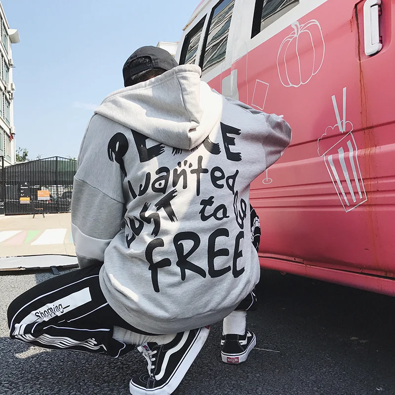 Liketkit кардиган с капюшоном мужские толстовки зима 2019 хип-хоп принт на молнии