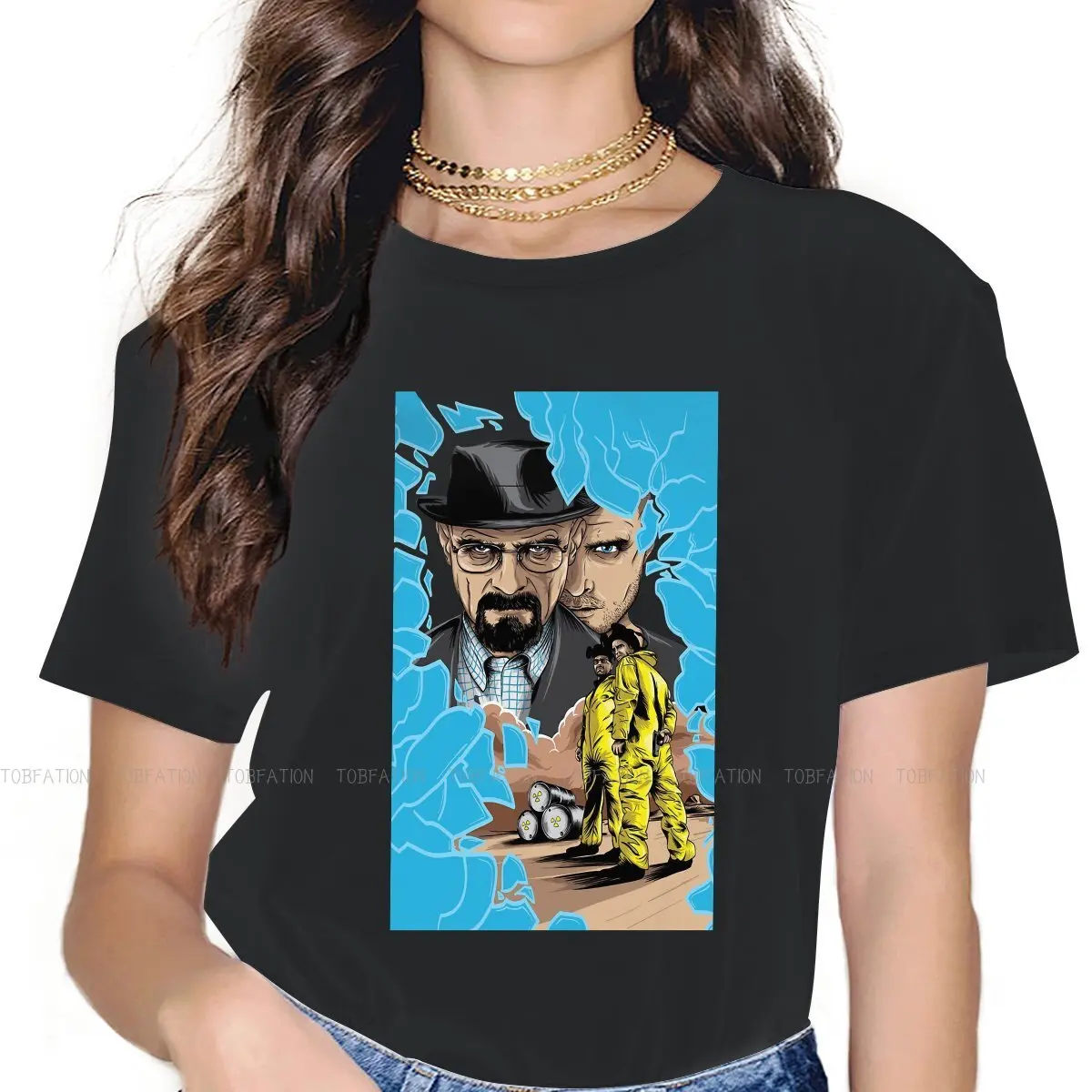 

Активная Женская Классическая футболка с надписью «во все тяжкие химические наркотики», модные пушистые топы для девушек, Большая распрода...