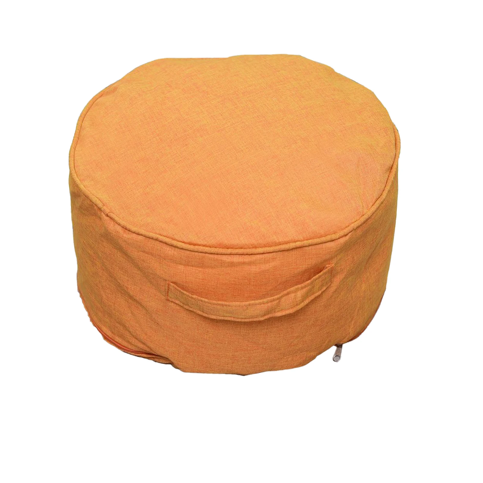

Modern Bedroom Linen Pouffe Footstool Round Ottoman Detachable Home Decor Solid Minimalist Pull-Tab Bean Bag Sofa Stool