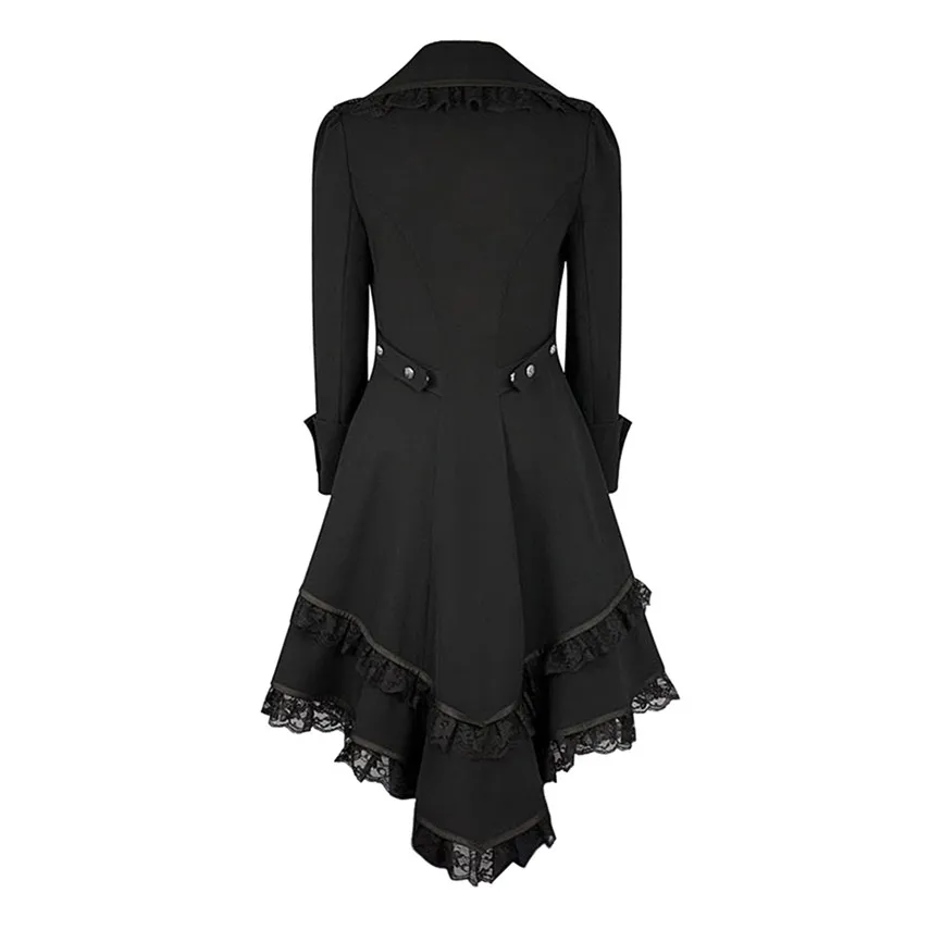 Осенне-зимняя куртка женская Chaqueta Mujer с длинным рукавом Ретро кружевная отделка