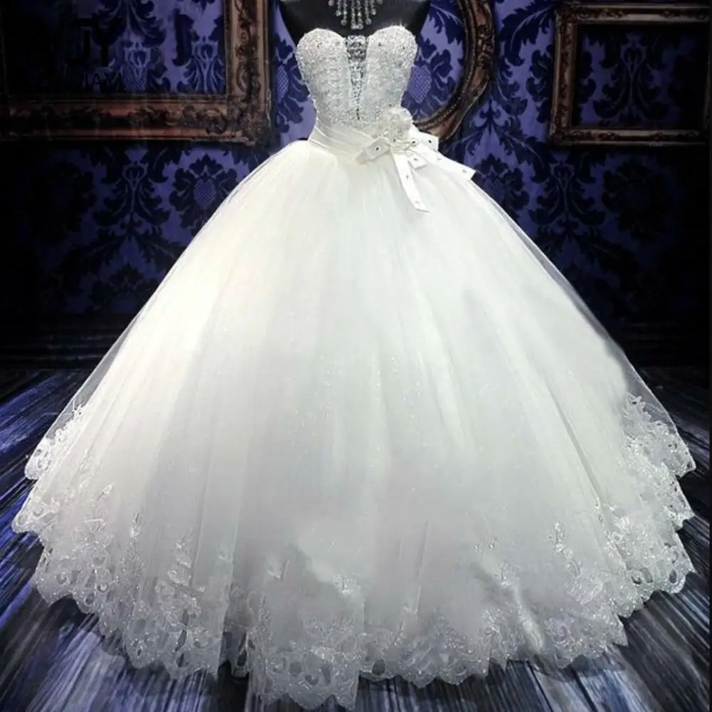 

Real Sample Sexy Elegant Sweetheart Long Sweep Train Long Bridal Wedding Ball Gown Dress Skirt Beads Ruffles Bow Bride Dresses