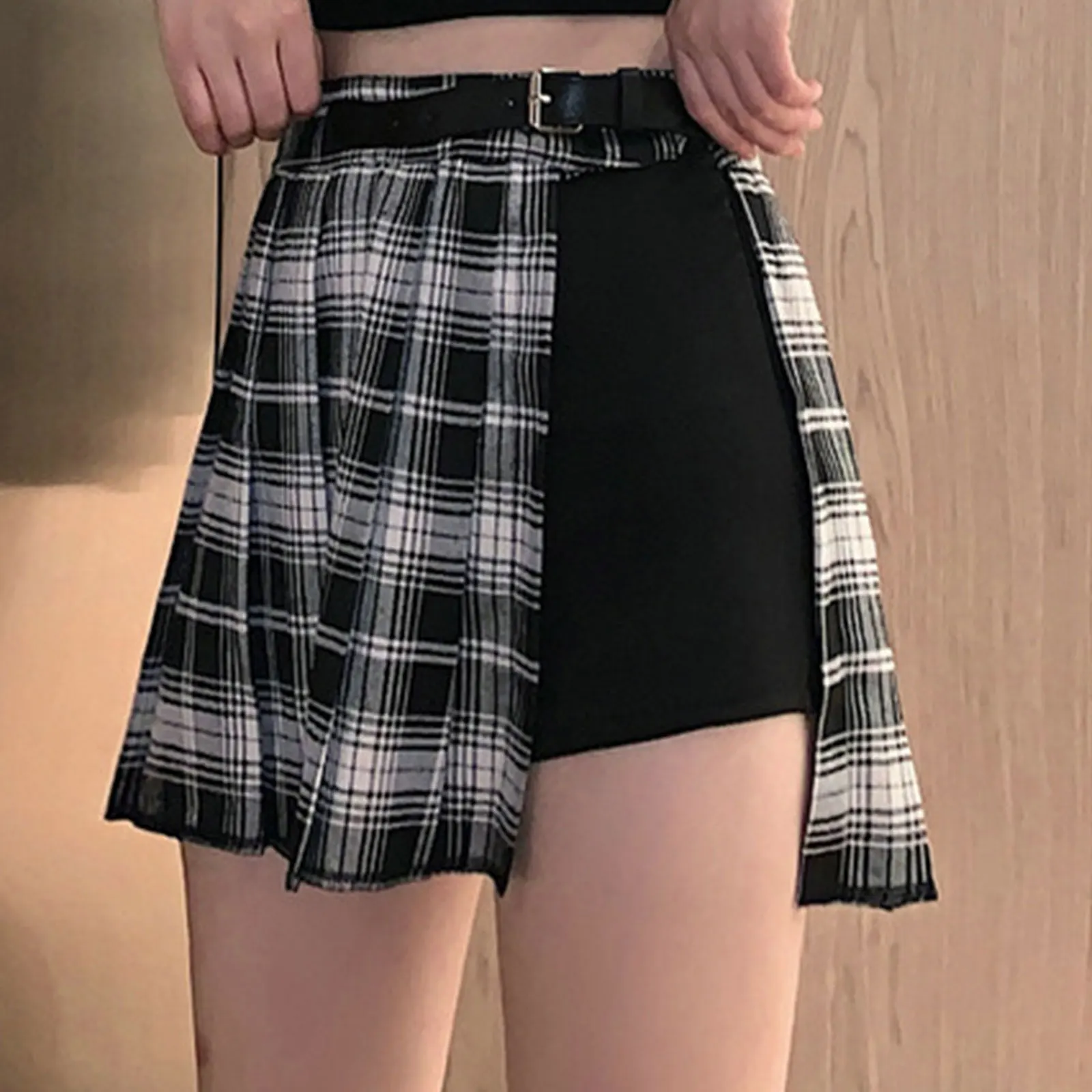 

E девушка Женская юбка женские туфли в стиле «Готик для костюмированной вечеринки платье с завышенной талией, плиссированные юбки Y2K гот Эст...