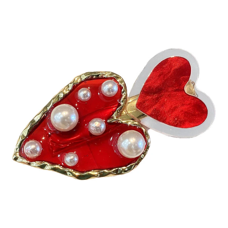

Net Red Celebrities Pearl Love Hairpin Fashion Hairpin Duckbill Clip