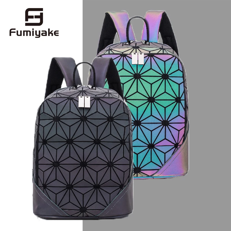 2020 Новый светящийся геометрический несимметричный треугольный рюкзак с