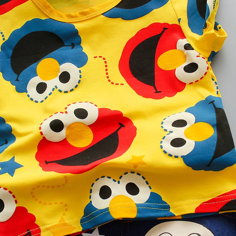 Комплект для маленьких мальчиков милая летняя футболка с героями мультфильмов