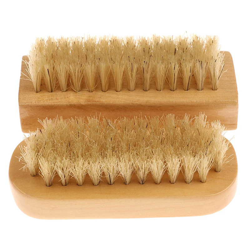 

Double Sided Nail Brush Manicure Pedicure Wooden Handle Nail Cleaning Tools 1Pcs