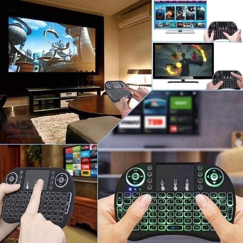 

Mini Teclado com led Touchpad Wireless sem fio Usb Smart Tv Ps3 Xbox Netflix