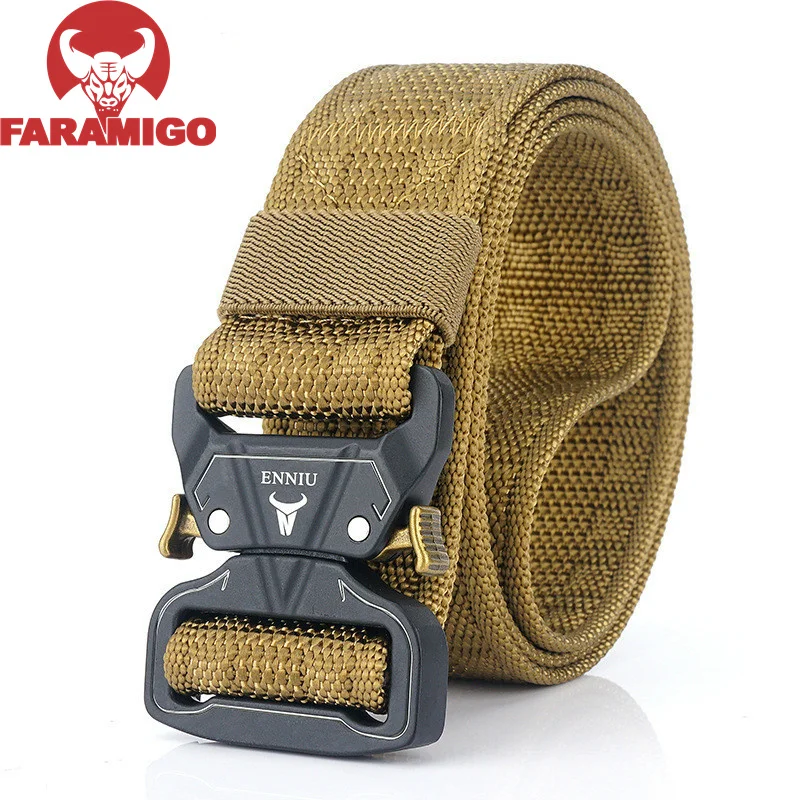 FARAMIGO Outdoor Hunting Metal tactical belts for men multifunctional buckle high quality Marine Corps men's training Belt