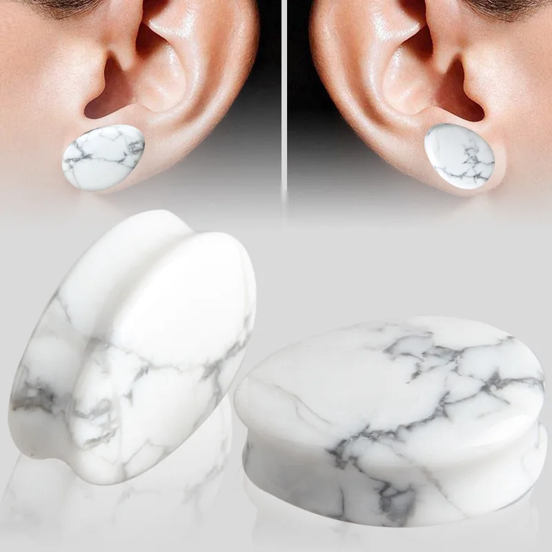 

jinzeyi hot sale Water drop shape stone auricle drop ear expansion 5-16MM auricle exquisite piercing puncture jewelry 2PCS/PAIR