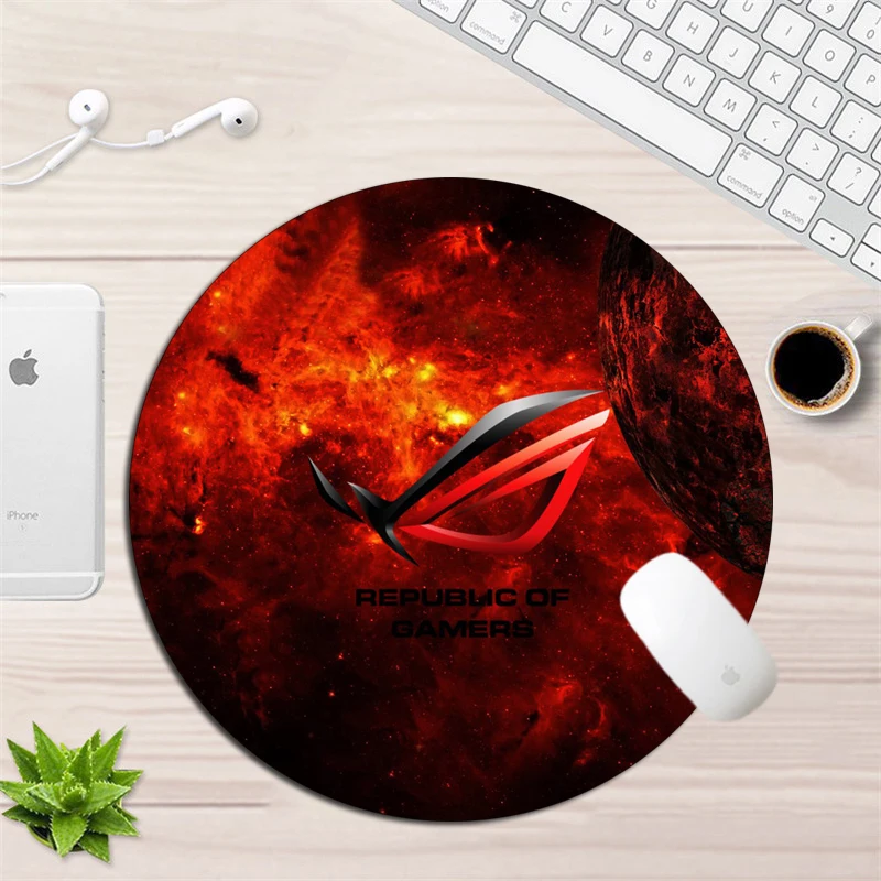 22x22 см Asus круглый игровой коврик для мыши компьютерная резиновая блокировка края