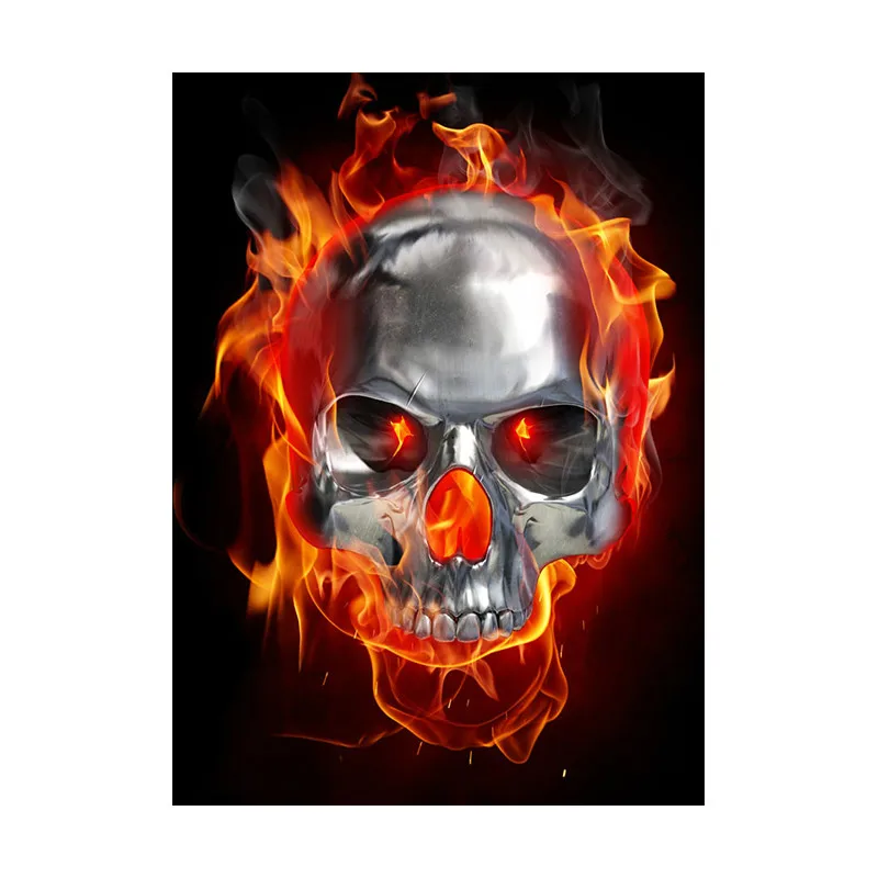

Creative Car Sticke Skull on Fire Accessories Vinyl Motorcycle Waterproof Windshield Car Window Car Styling Decal Kk14*10cm