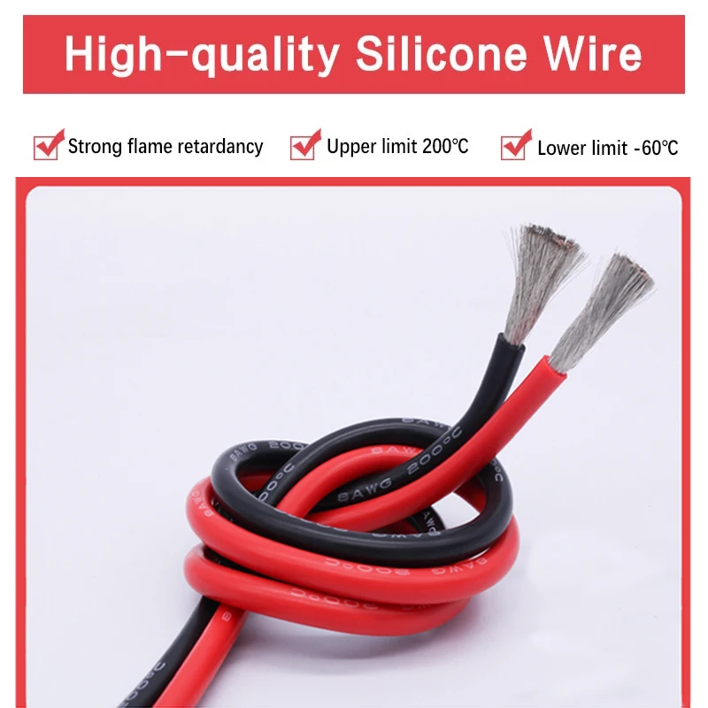 

8/10/12/14/16/18/20/22/24AWG Supper Soft Heat-Resistant Red Black silicone Rubber Cable Tin-plated Copper Wire