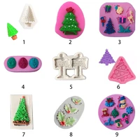 silicone christmas tree santa claus elk sled stick shape mold chocolate cake moulds christmas decorations home cake mold