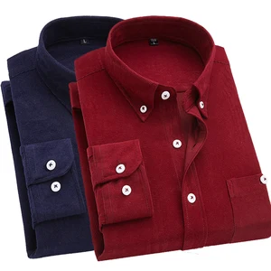 Мужские рубашки с длинным рукавом, облегающая брендовая Вельветовая рубашка, мужские деловые рубашки 5XL, Мужская одежда, мягкие удобные рубашки Camisa Masculina, 2019