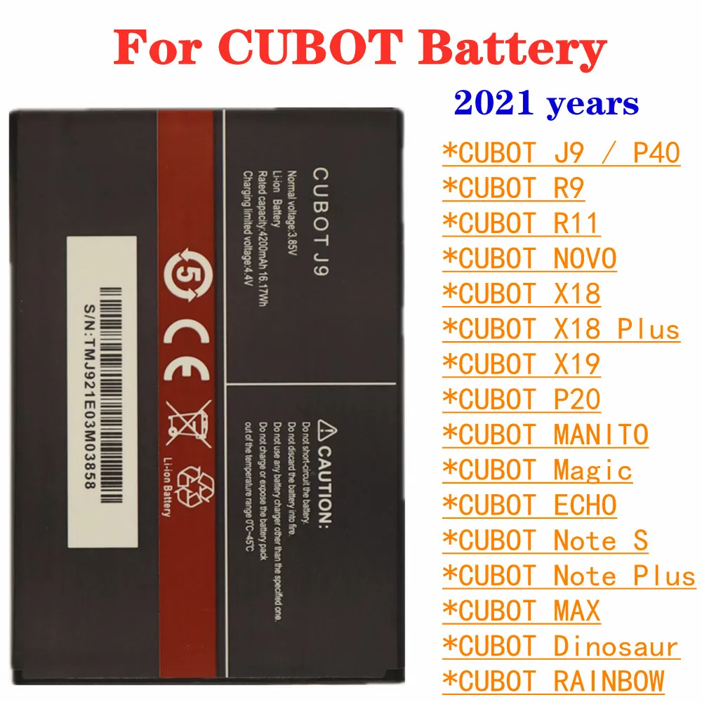 Bater&iacute;a Original de alta calidad para CUBOT J9, P40, R9, R11, arco&iacute;ris, NOVO, MANITO, Magic, ECHO, Note Plus, S MAX, Dinosaur X18 Plus, X19, P20-0