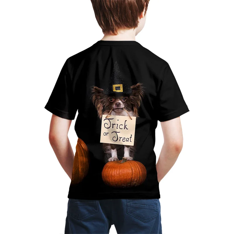

2021 new 3D printed Halloween pattern series children's t-shirts fashion street cool style children's t-shirts