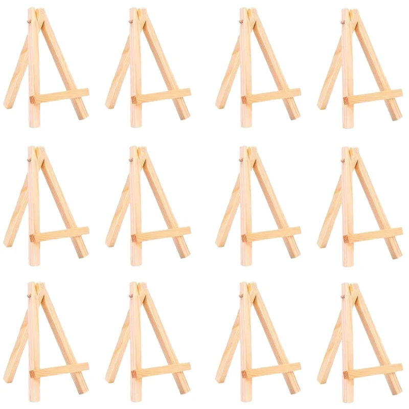 12 упаковок 5 дюймов Мини Деревянный Дисплей мольберт натуральный деревянный
