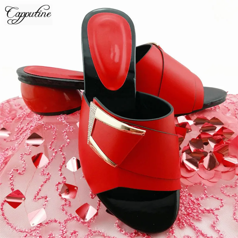 

Лидер продаж 2019, женские туфли Capputine из искусственной кожи на высоком каблуке, в африканском стиле, размер 37-43