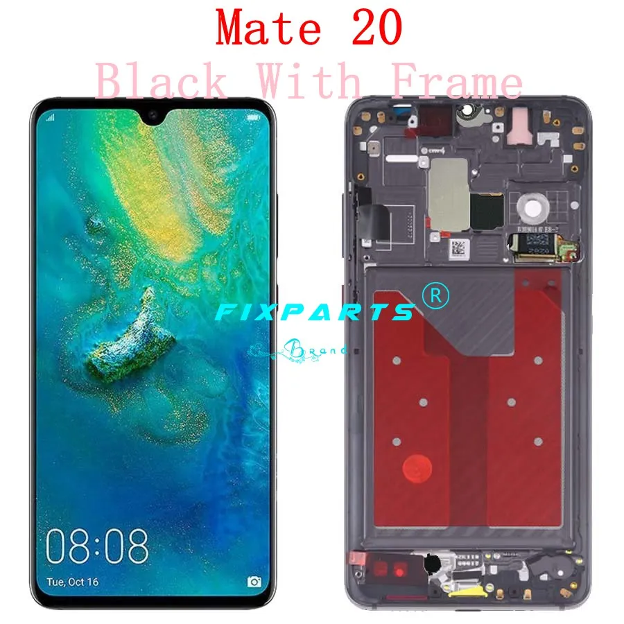 Дисплей huawei mate 20 Pro lcd дисплей кодирующий преобразователь сенсорного экрана в сборе ремонт huawei mate 20 lcd mate 20 Pro экран - Цвет: BlackFrame (Mate 20)