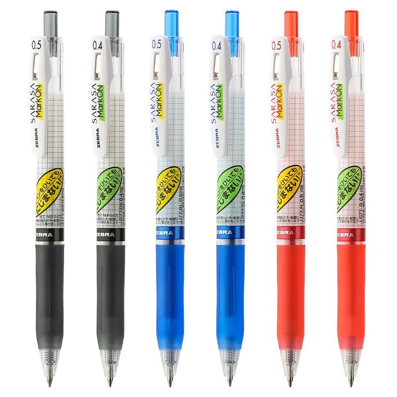 

Zebra JJ77 SARASA MARK ON Gel Pens Non-Blooming Not Fuzzy Pen Quick-Drying Grid Body 0.4/0.5mm Japanese Stationery